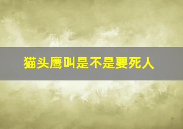 猫头鹰叫是不是要死人