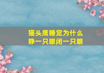 猫头鹰睡觉为什么睁一只眼闭一只眼