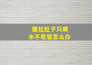 猫拉肚子只喝水不吃饭怎么办