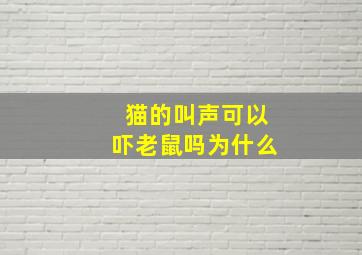 猫的叫声可以吓老鼠吗为什么