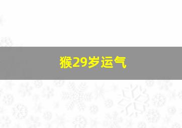 猴29岁运气