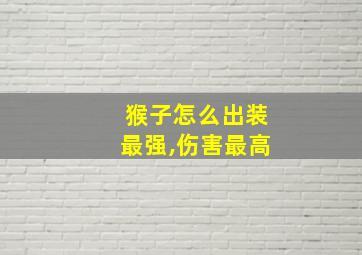 猴子怎么出装最强,伤害最高