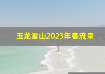 玉龙雪山2023年客流量