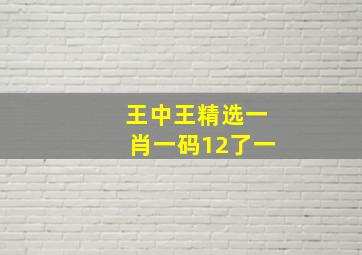 王中王精选一肖一码12了一