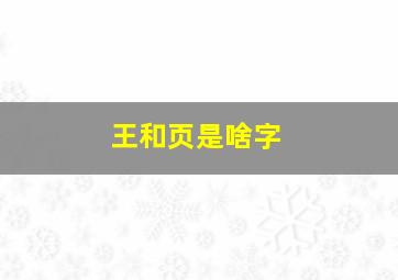 王和页是啥字