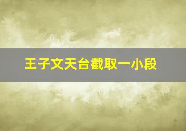 王子文天台截取一小段