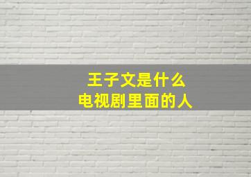 王子文是什么电视剧里面的人