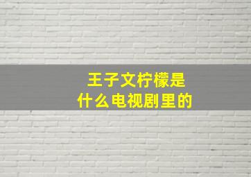 王子文柠檬是什么电视剧里的