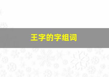 王字的字组词