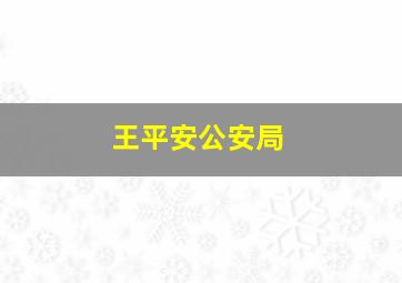 王平安公安局