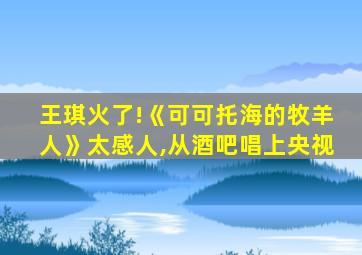 王琪火了!《可可托海的牧羊人》太感人,从酒吧唱上央视