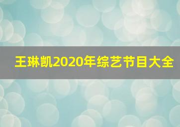 王琳凯2020年综艺节目大全