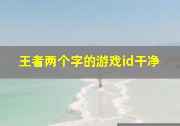 王者两个字的游戏id干净