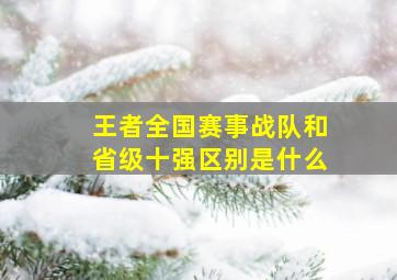 王者全国赛事战队和省级十强区别是什么