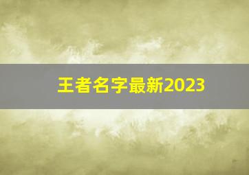 王者名字最新2023