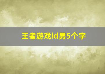 王者游戏id男5个字