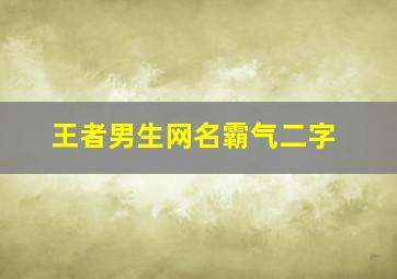 王者男生网名霸气二字