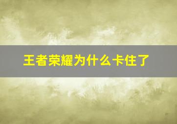 王者荣耀为什么卡住了