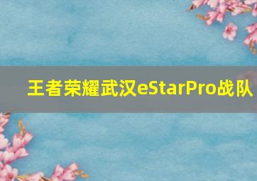 王者荣耀武汉eStarPro战队