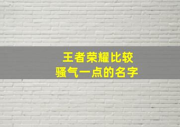 王者荣耀比较骚气一点的名字