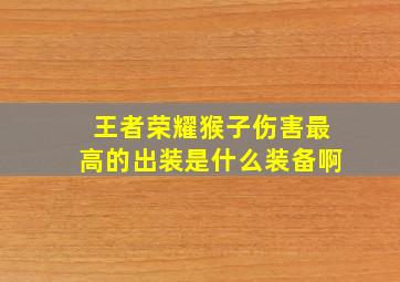 王者荣耀猴子伤害最高的出装是什么装备啊