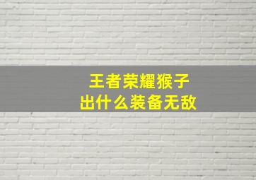 王者荣耀猴子出什么装备无敌