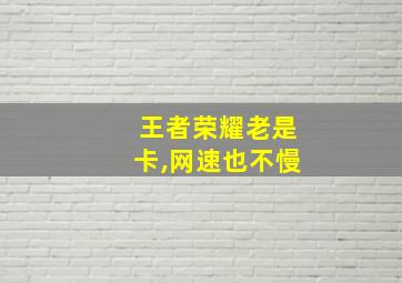 王者荣耀老是卡,网速也不慢