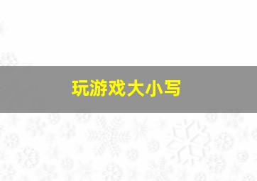 玩游戏大小写