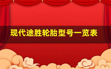 现代途胜轮胎型号一览表