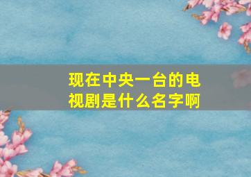 现在中央一台的电视剧是什么名字啊