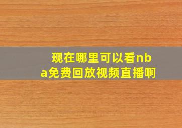 现在哪里可以看nba免费回放视频直播啊