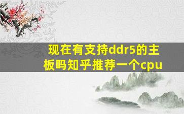 现在有支持ddr5的主板吗知乎推荐一个cpu