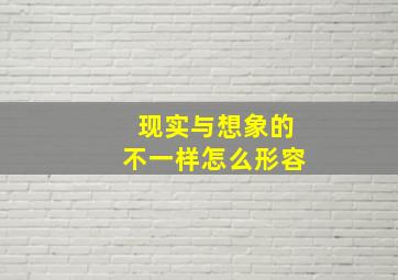 现实与想象的不一样怎么形容