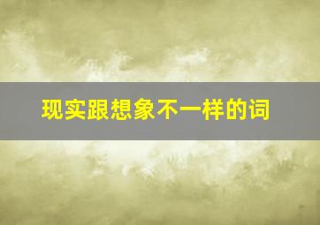 现实跟想象不一样的词