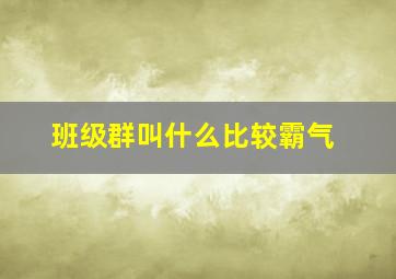 班级群叫什么比较霸气