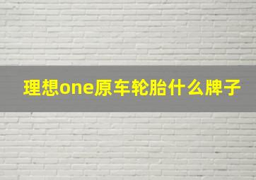 理想one原车轮胎什么牌子