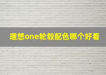 理想one轮毂配色哪个好看