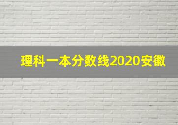 理科一本分数线2020安徽