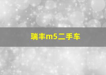 瑞丰m5二手车