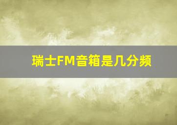 瑞士FM音箱是几分频