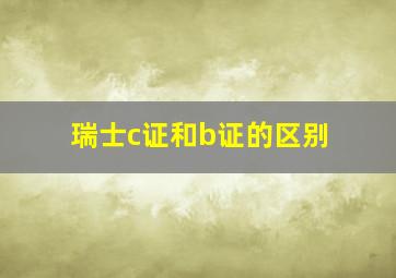 瑞士c证和b证的区别