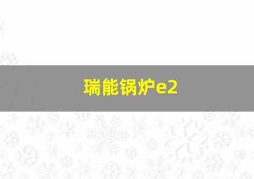 瑞能锅炉e2