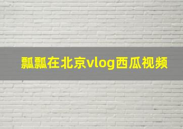 瓢瓢在北京vlog西瓜视频