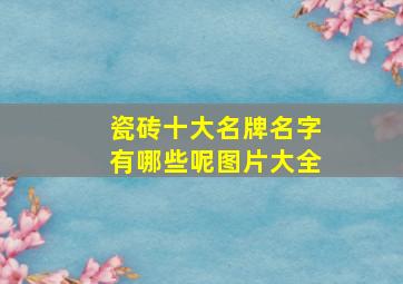 瓷砖十大名牌名字有哪些呢图片大全