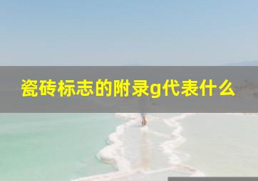 瓷砖标志的附录g代表什么