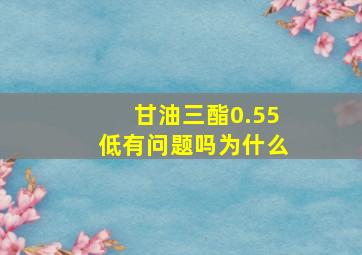 甘油三酯0.55低有问题吗为什么