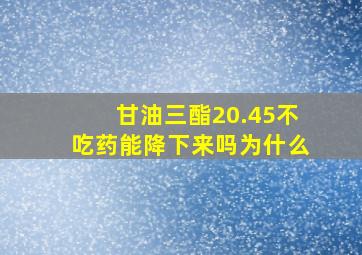 甘油三酯20.45不吃药能降下来吗为什么