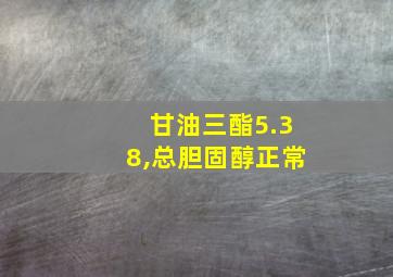 甘油三酯5.38,总胆固醇正常