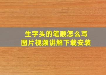 生字头的笔顺怎么写图片视频讲解下载安装