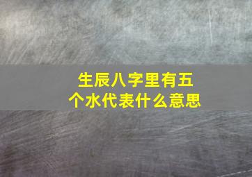 生辰八字里有五个水代表什么意思